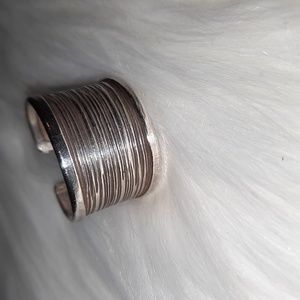 Sterling Silver cuff ring adjustable 925 unisex Statement Cigar Style